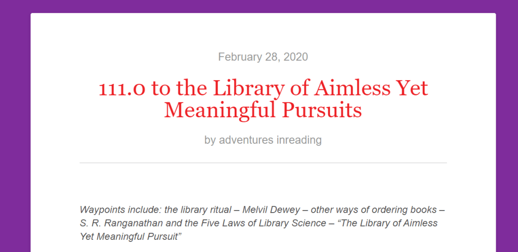 Adventures in Reading #2