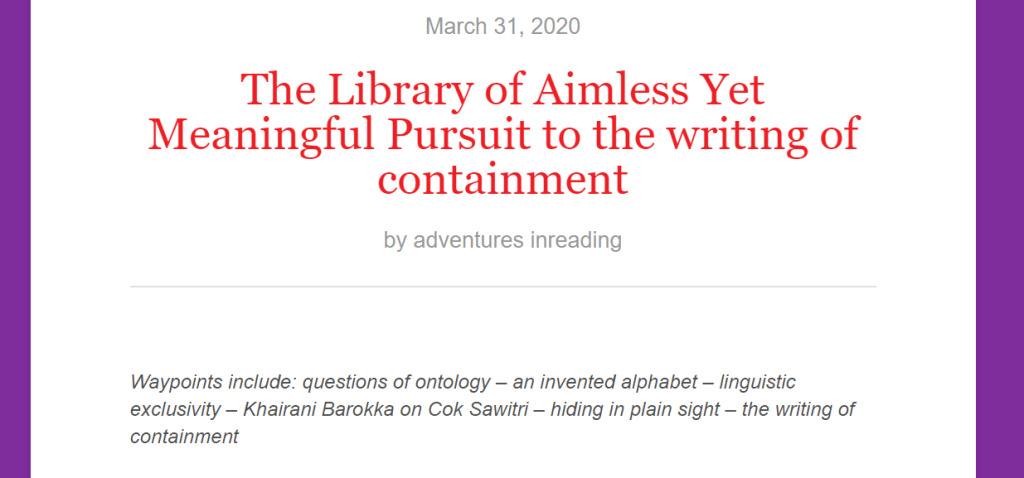 Adventures in Reading #3